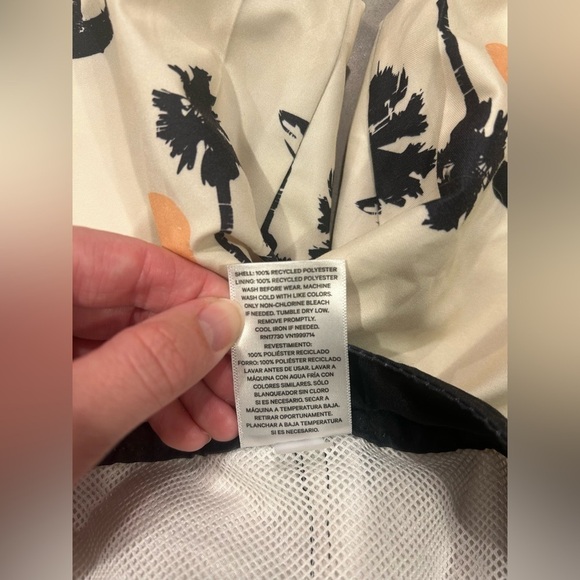 Art Class Boys Swim Trunks 7 Tan Black Sharks Lined - Picture 4 of 8